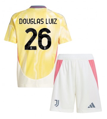 Juventus Douglas Luiz #26 Borta Kläder Barn 2024-25 Kortärmad (+ Korta byxor)